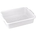 Winco Perforated Bus Box Dish Tub for Restaurants, White