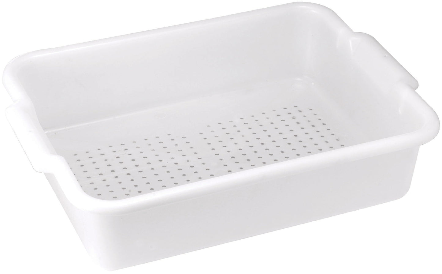 Winco Perforated Bus Box Dish Tub for Restaurants, White