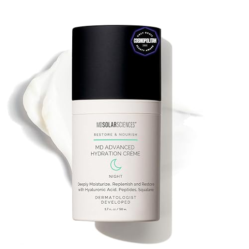 MDSolarSciences MD Advanced Hydration Crème | Time-Released Night Cream with Hyaluronic Acid, Peptides & Squalane | Intense Anti-Aging Hydration