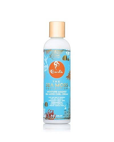 Curls Sea Moss Moisture Magnet Cream - Attracts and Locks In Moisture - Defines, Sculpts Waves, & Controls Frizz - For All Types 8oz, 1 Count