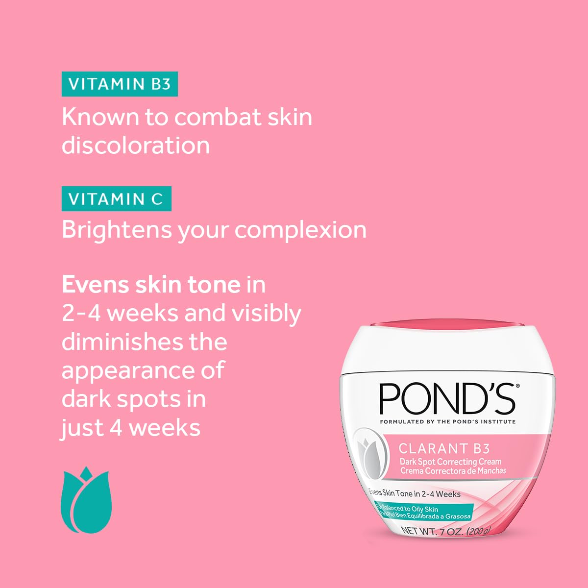 POND'S Dark Spot Corrector Clarant B3 Normal to Oily Skin, 7 Ounce, 2 Pack