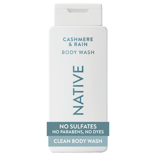 Native Cashmere & Rain Scent 24-Hr Refreshing Clean Body Wash for Men & Women, for All Skin Types Incl. Sensitive, Leaves Skin Feeling Clean & Soft