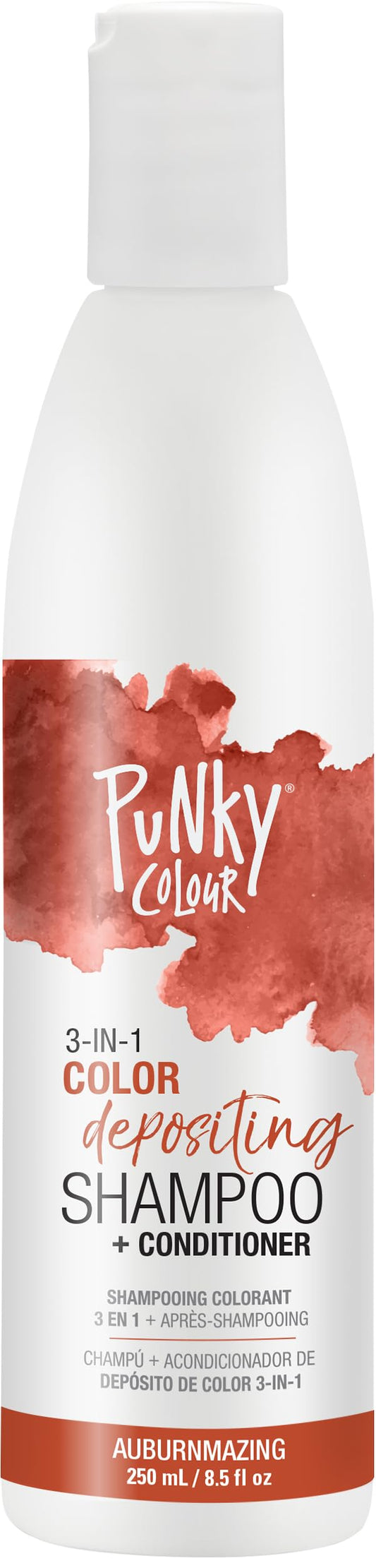 Punky Colour 3-in-1 Color Depositing Conditioner & Hair Cleanser - Auburnmazing, Semi Permanent Hair Color, Temporary Hair-Dye, Sulfate-Free, Vegan