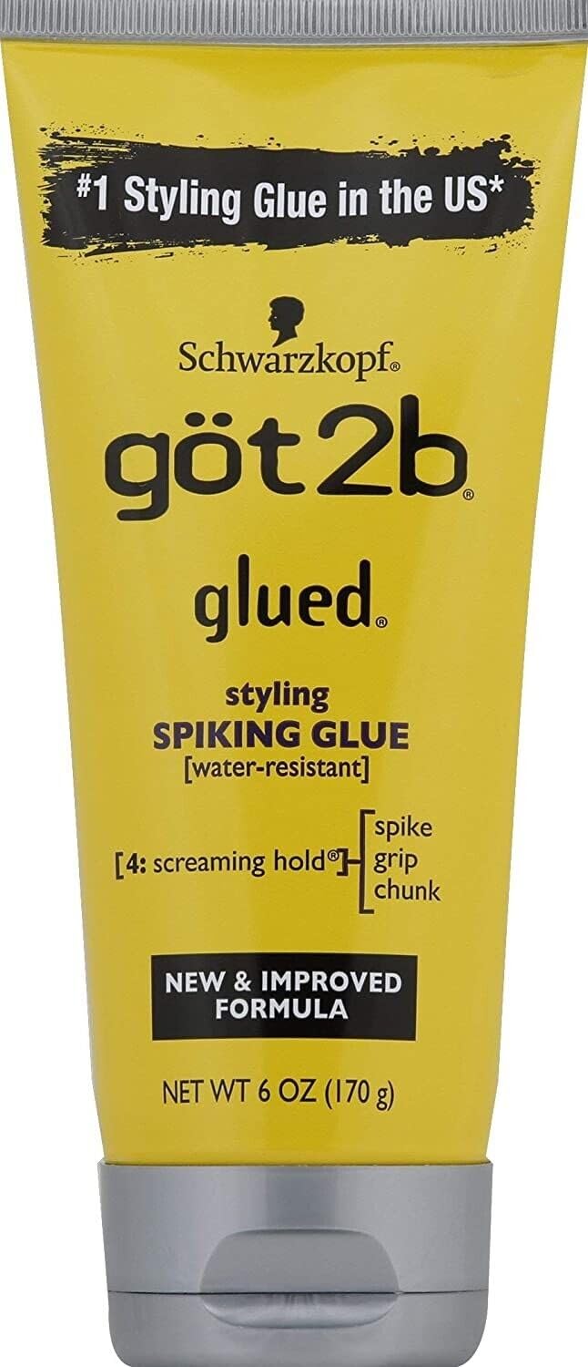 (12Pack) [GOT 2B] GLUED Styling Spiking Glue Water-Resistant Screaming Hold 6OZ
