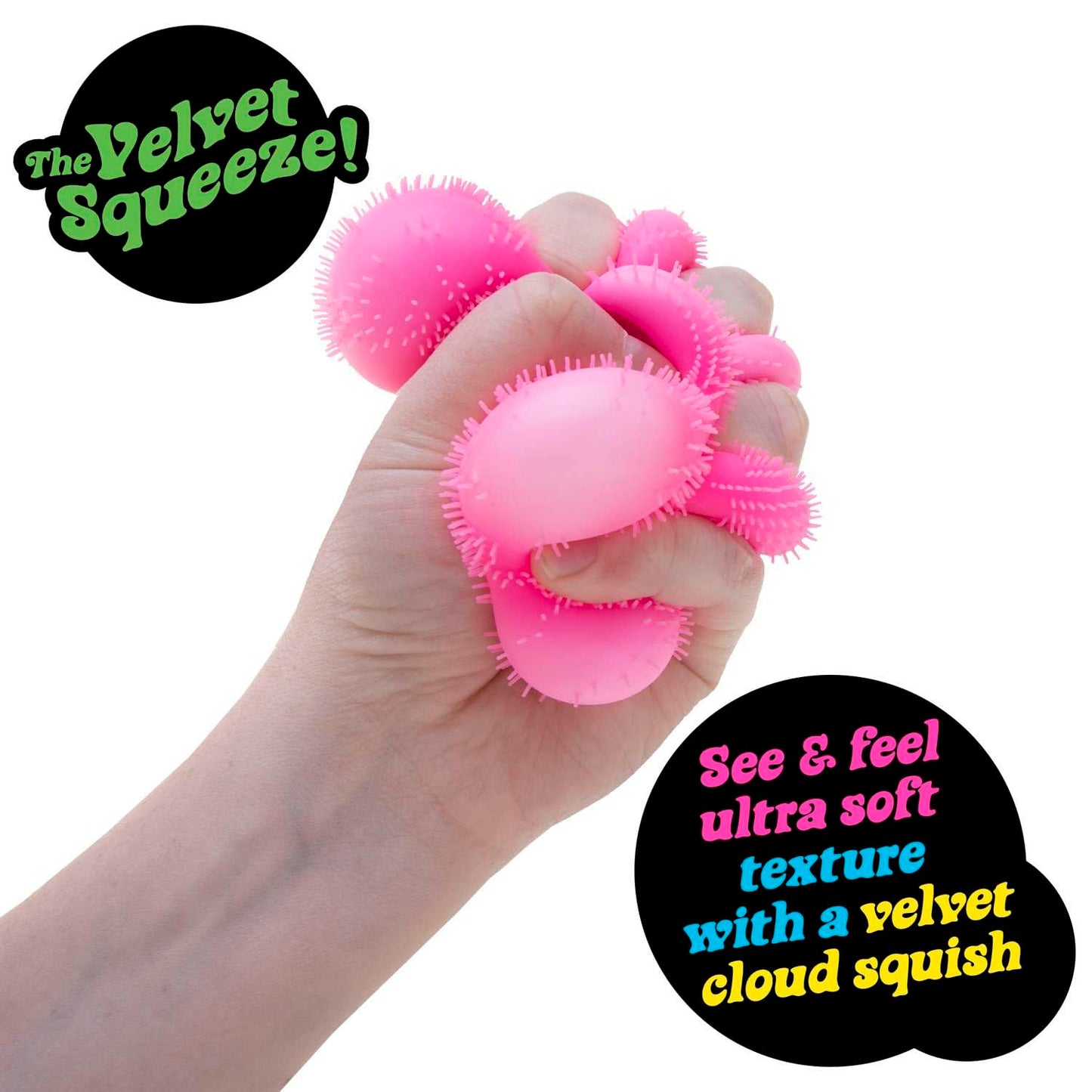 Schylling NeeDoh Fuzz Ball - Sensory Toy with a Velvet Texture and Soft Cloud Squish - Wavy Pattern You Can See and Feel - Ages 3 and Up - Color May…