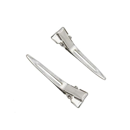 50 PCS Hairdressing Single Prong Pin Curl Clips 1.78 Inch Metal Alligator Hair Clips for Hair Extensions, Hair Salon, Barber, Stylist