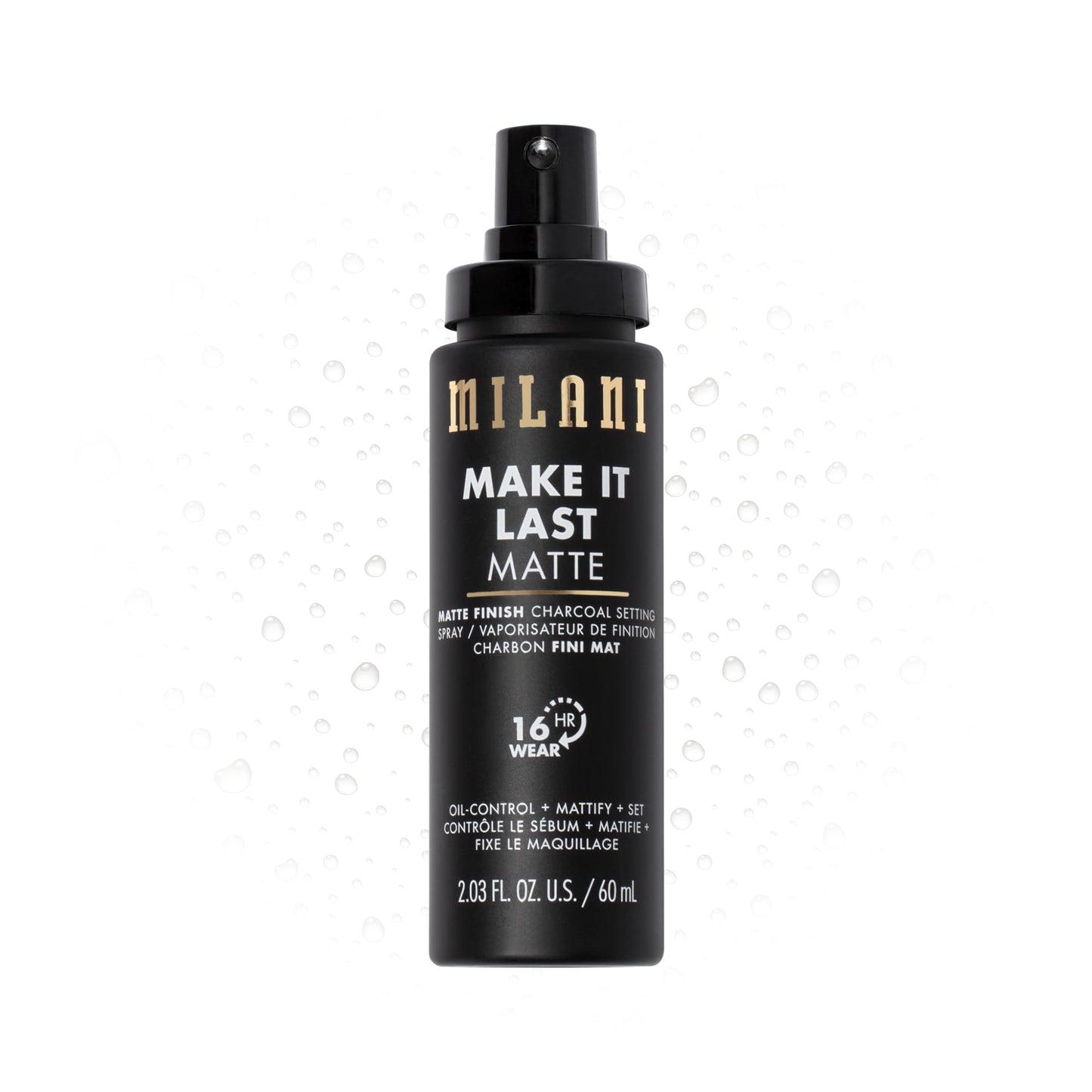 Milani Setting Spray + Primer, Make It Last Matte- Oil Absorbing Charcoal Formula to Control Shine, Matte Finish Setting Spray for Makeup and Primer