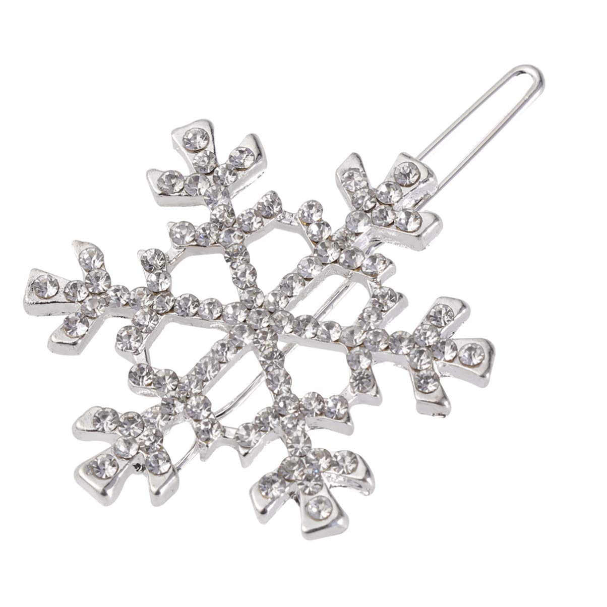 Beaupretty 6 Pieces Rhinestones Snowflake Hair Clips Winter Snowflake Hairpins Snowflake Bobby Pins Wedding Hair Clips Barrettes Christmas Hair