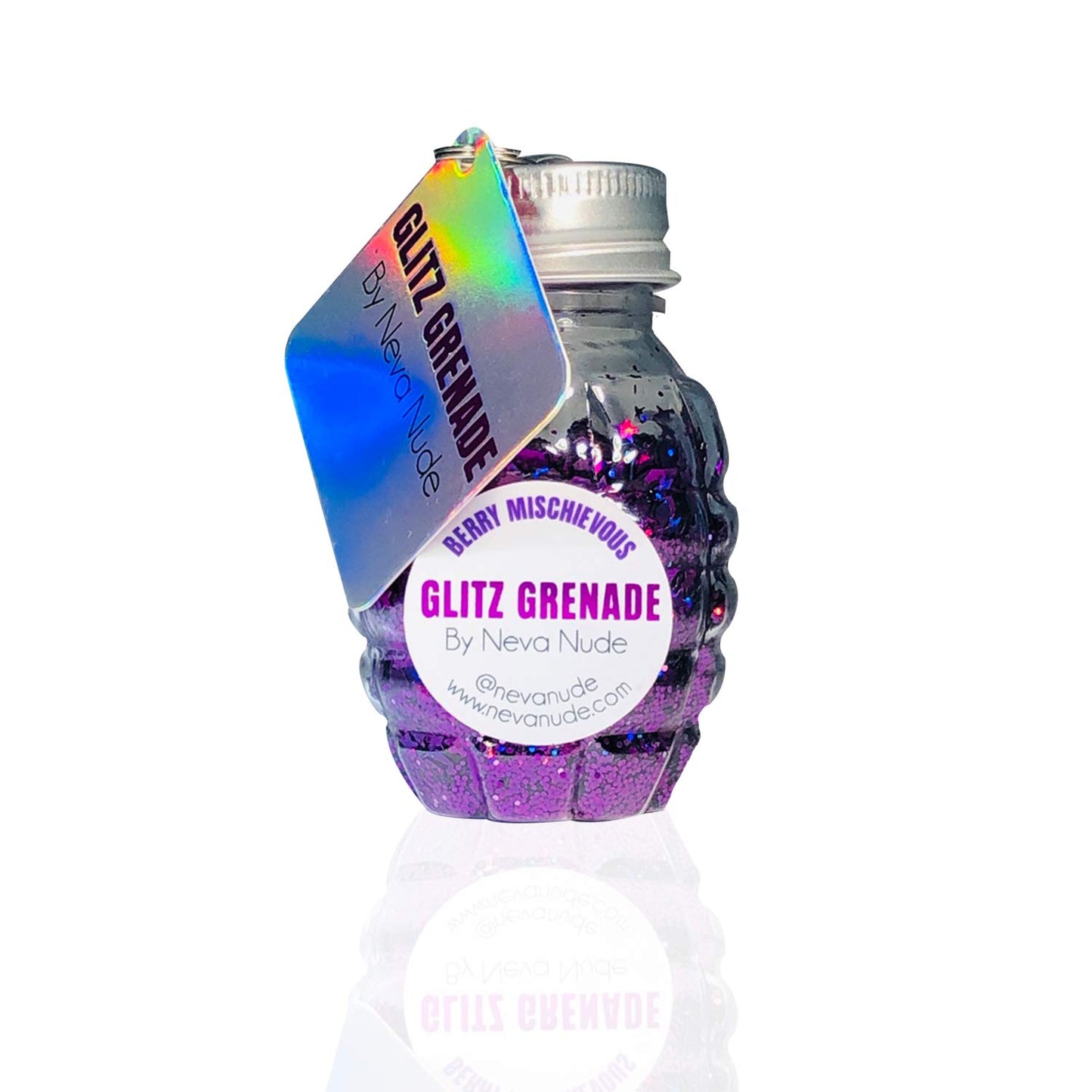 Neva Nude Face and Body Glitter Keychain - Chunky Glitter in Aloe for Festivals, Raves, and More | Cosmetic Grade | Super Sparkly (Berry Mischievous