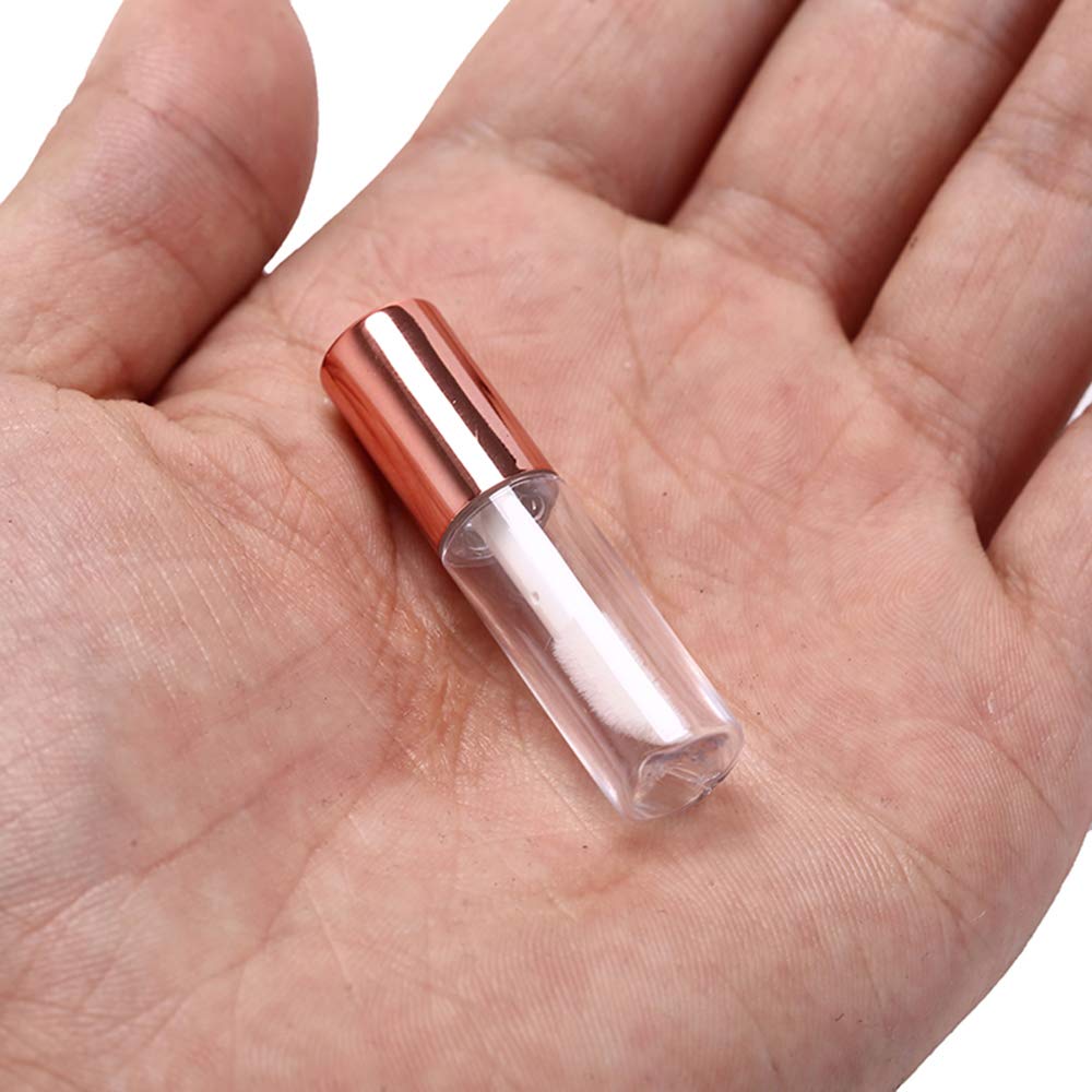 LTKJ 25 Pack 1.2 mL Pretty Empty Lip Gloss Tubes Containers, Clear Mini Refillable Lip Balm Bottles with Rubber Inserts and 3pcs Transfer Pipettes
