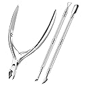 Cuticle Trimmer Cuticle Remover with Cuticle Pusher, XUNXMAS Professional Stainless Steel Durable Pedicure Manicure Tools Cutter Nipper Scissor