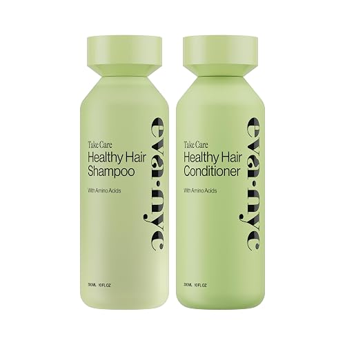 Eva NYC Gentle Daily Cleansing Shampoo and Conditioner Set - Weightless Healthy Hair with Amino Acids for Moisture + Shine - Removes Oil - Fine