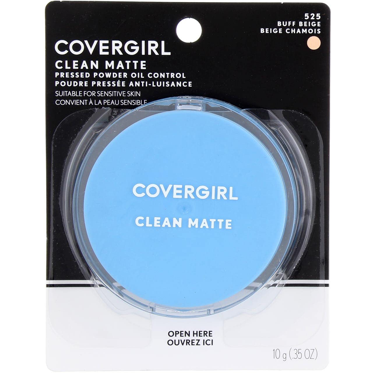 CoverGirl Oil Control Compact Pressed Powder, Buff Beige [525], 0.35 oz (Pack of 3)