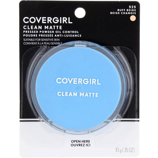 CoverGirl Oil Control Compact Pressed Powder, Buff Beige [525], 0.35 oz (Pack of 3)