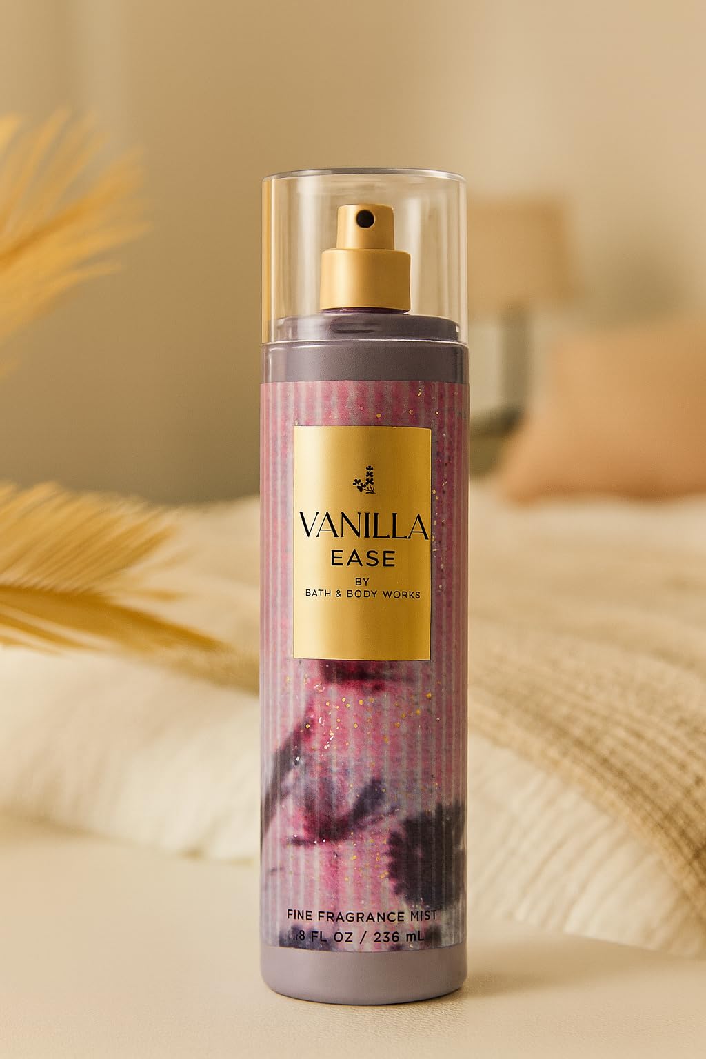 Bath & Body Works Vanilla Ease Fine Fragrance Mist 8 fl oz - Cozy Vanilla, Smoked Musk & Cashmere Blend - Body Spray for Women and Men - Long-Lasting