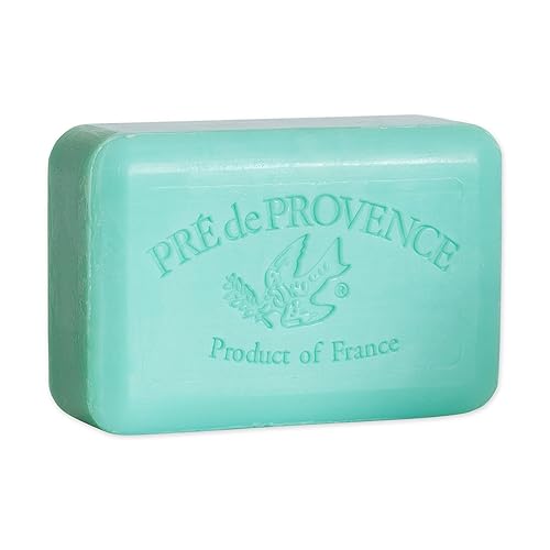 Pre de Provence Artisanal Soap Bar, Enriched with Organic Shea Butter, Natural French Skincare, Quad Milled for Rich Smooth Lather, 8.8 Ounce, Jade