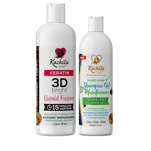 Kit Brazilian Keratin 3D IMPROVED FORMULA Treatment Hair Straighteners Hight Bright Kachita Spell + Maintenance Shampoo Conditioner