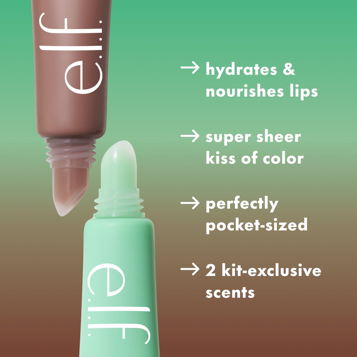 e.l.f. Squeeze Me More Lip Balm Duo, Moisturizing Balm For A Sheer Tint Of Color, Made With Hyaluronic Acid, Vegan & Cruelty-Free, Mint & Chocolate Beauty and Personal Care e.l.f.
