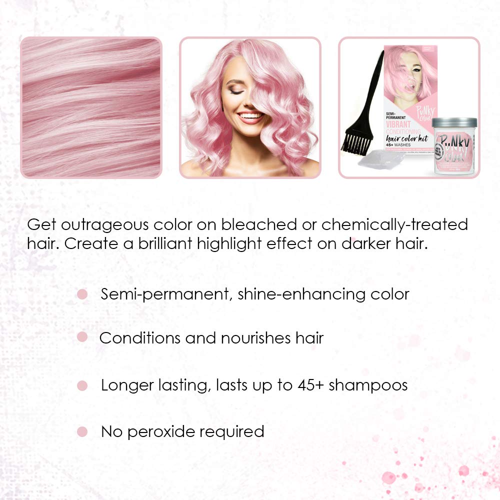Punky Colour Box Kit Cotton Candy Semi Permanent Hair Color - Vegan, Cruelty-Free Conditioning Hair Dye, Lasts Up to 35 Washes Beauty & Personal Care Punky