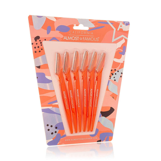 Almost Famous Facial Razors for Women - Dermaplaning Tool & Eyebrow Shaper, Painless Peach Fuzz & Fine Hair Remover with Protective Cover, Orange (3 Beauty and Personal Care ALMOST FAMOUS