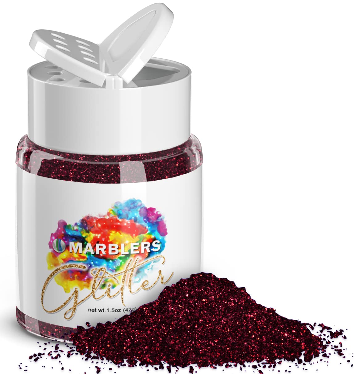 MARBLERS Twinkle Glitter [Sangria] 1.5oz (42g) | Fine | Non-Toxic, Vegan, Cruelty-Free | Face, Body, Eyeshadow, Hair, Festival, Party Makeup | Nail