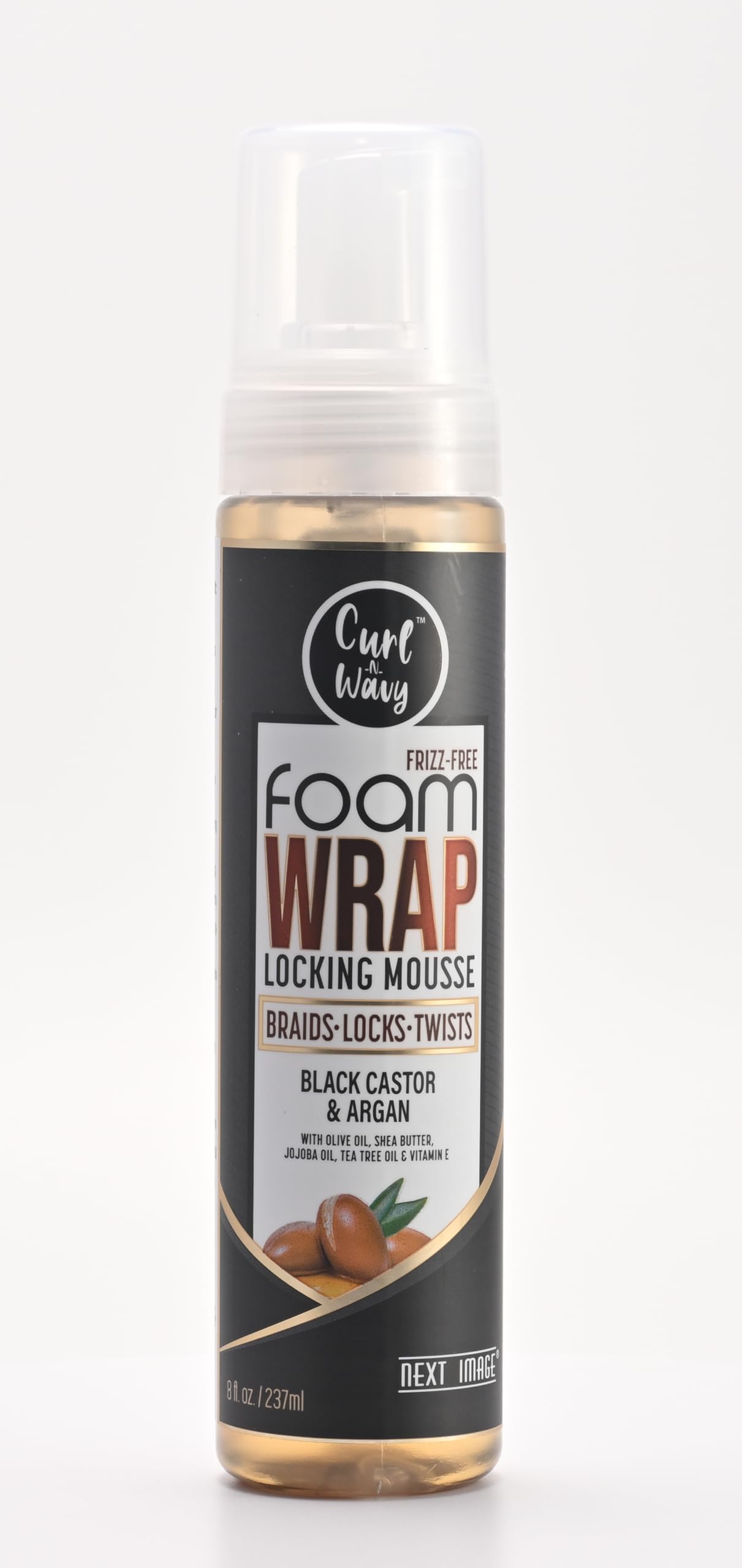 NEXT IMAGE Foam Wrap Locking Mousse (Black Castor & Argan)