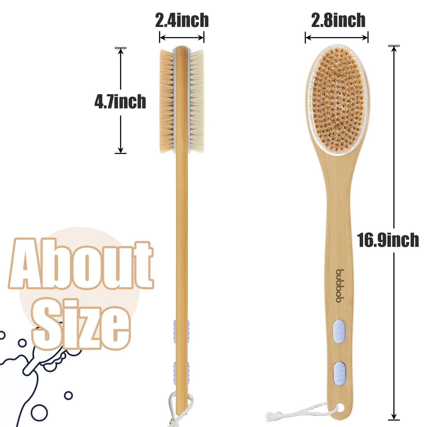 Back Scrubber for Shower,Bath Brush with Long Handle,Men and Women (Purple) Beauty and Personal Care Bubbob