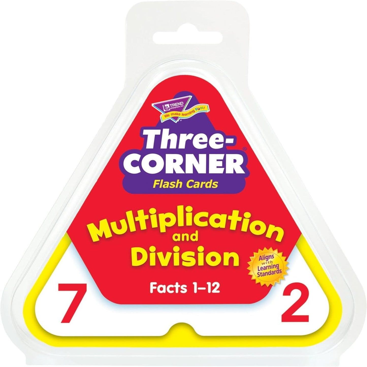 Trend Enterprises Three-Corner Multiplication & Division Flash Cards – Self-Checking, Interactive Learning, 48 Double-Sided Cards, Ages 8+