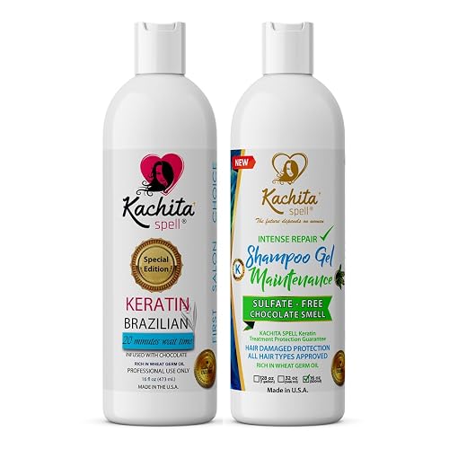 New Brazilian Keratin Hair Treatment Kachita Spell Straighten and Smooth Hair + Maintenance Shampoo Conditioner