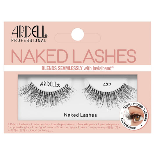 Ardell Naked Lashes Natural 432 with Invisiband - Lightweight, Natural False Eyelashes, Soft Volume Strip Lashes, 1 Pair