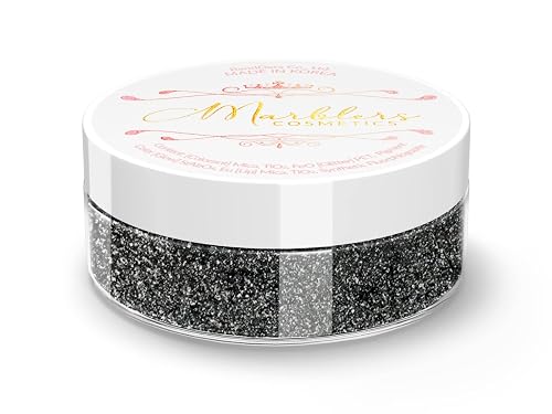 MARBLERS Chunky Natural Mica Powder [Midnight Pearl] 0.11oz (3g) | Highly Pigmented | Non-Toxic, Vegan, Cruelty-Free | Eyeshadow, Body Butter, Nail