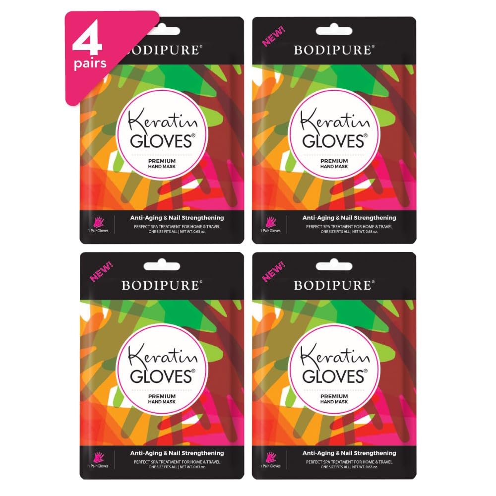 Bodipure Premium Hand Mask Keratin Gloves | Moisturizing Gloves for Dry Hands & Nail-Strengthening & Cuticle Softening | Spa Experience at Home |