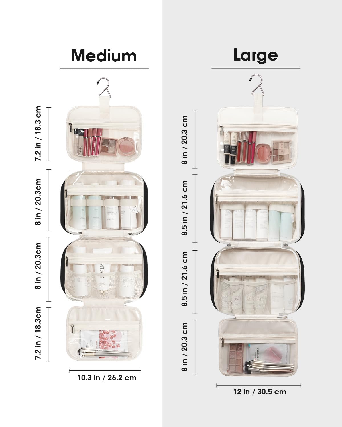Narwey Hanging Toiletry Bag for Women Travel Makeup Bag Organizer Toiletries Bag for Travel Size Essentials Accessories Cosmetics (Orange Leopard Beauty and Personal Care Narwey