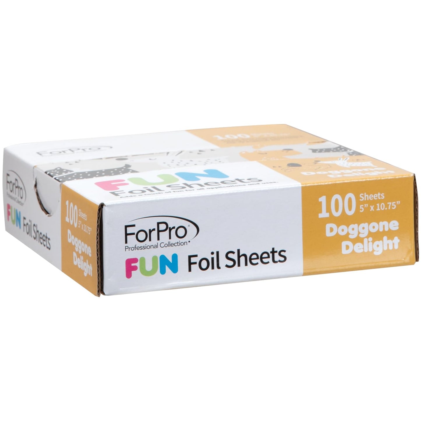 ForPro Professional Collection FUN Doggone Delight 5" Foil Sheets, Aluminum, Pop-Up Foil Dispenser, Hair Foils for Color Application & Highlighting
