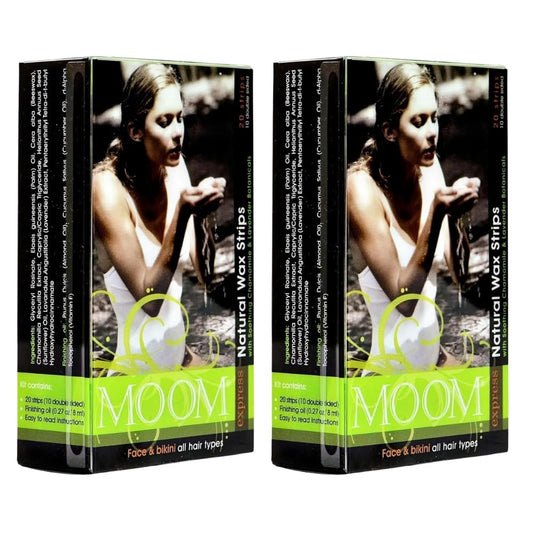 MOOM Express Ready to Use Wax Strips for Hair Removal - Bikini & Face Wax Strips - Waxing Strips for women with Chamomile & Lavender and 0.54 Beauty and Personal Care MOOM