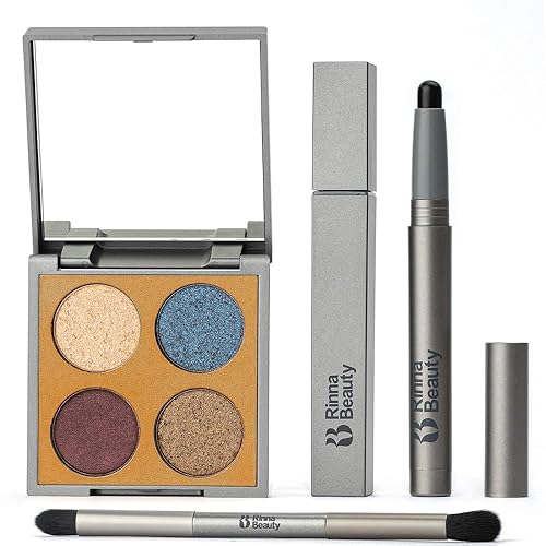 Rinna Beauty Be Extra Iconic Eye Kit with Vegan Diamond Noir Jet Black Eye Crayon, Lash Out Jet Black Mascara, Eye Shadow Quad, Pink Magic, Sparkling