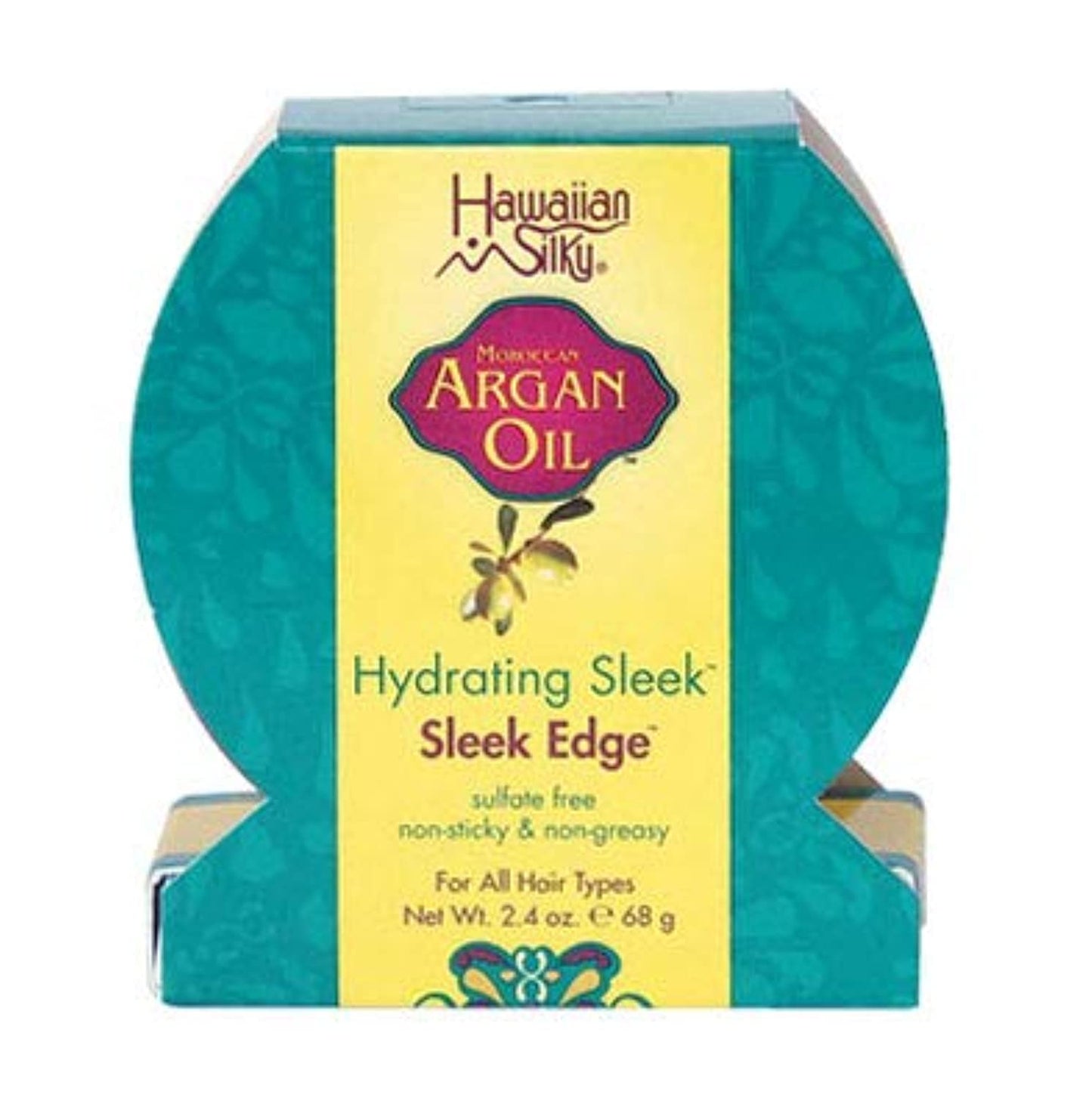 Hawaiian Silky Pure Argan Oil Enriched Pomade Edge Control Gel Scalp Repair 2.4oz - No Sulfate, Non-Sticky & Non-Greasy Formula - All Hair types Men