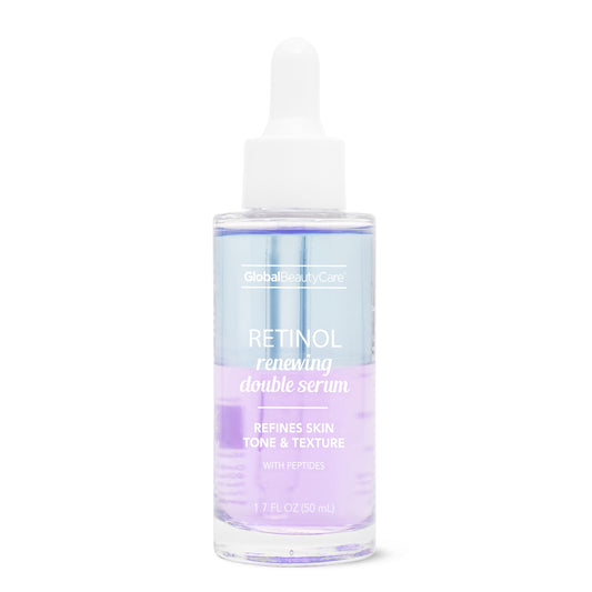 Global Beauty Care Retinol Double Serum - Renewing Facial Serum With Peptides for Fine Lines, Wrinkles, & Uneven Skin Tone, Hydrating Face Care Serum Beauty & Personal Care Global Beauty Care