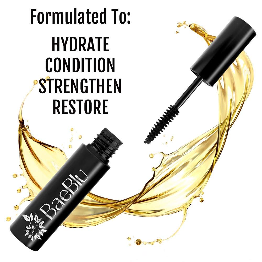 BaeBlu Organic Mascara and Lash Conditioner, Long and Healthy Lashes, Non-Irritating 100% Natural Formula, Black