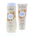 ATTITUDE Super Leaves Volume Shine Shampoo Conditioner- Soy Protein & Cranberries Bundle with Vitamin B5 Watercress Indian Cress, Raspberry, 16 Fl Oz