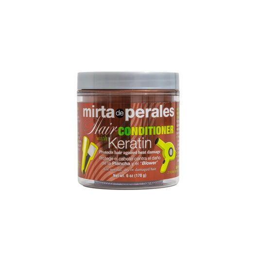 Mirta De Perales Conditioner with Keratin for Normal, Dry & Damaged Hair | Strengthening & Detangling Cream with Hydrolyzed Keratin & Amino Acids |