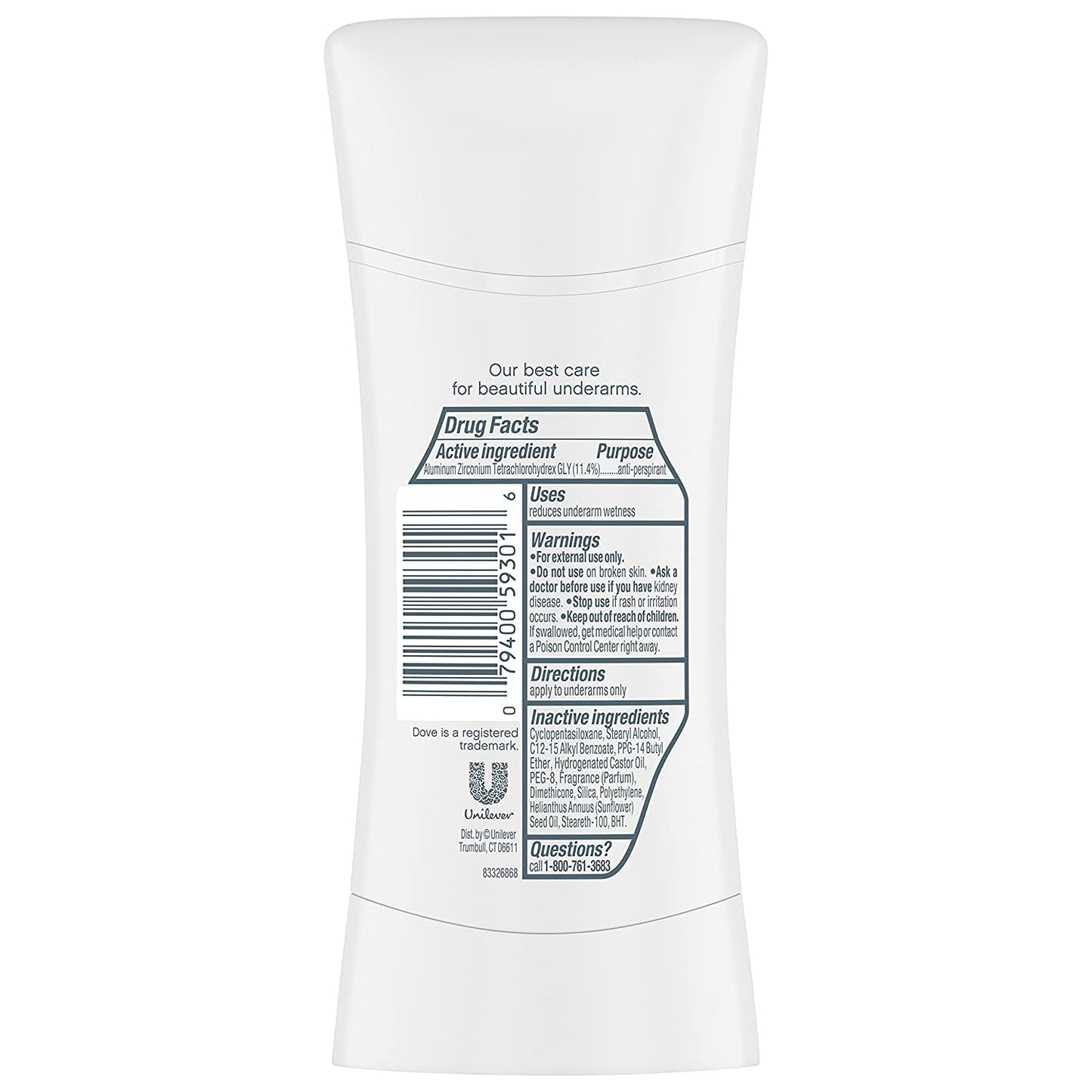 Dove Invisible Advanced Care Deodorant Solid Sticks Clear Finish 2.6 oz (Pack of 4) Beauty and Personal Care Dove