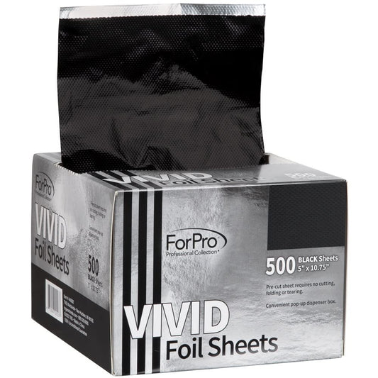 ForPro Professional Collection Vivid Black Embossed Foil Sheets, Aluminum, Pop-Up Foil Dispenser, Hair Foils for Color Application & Highlighting Beauty & Personal Care ForPro Professional Collection