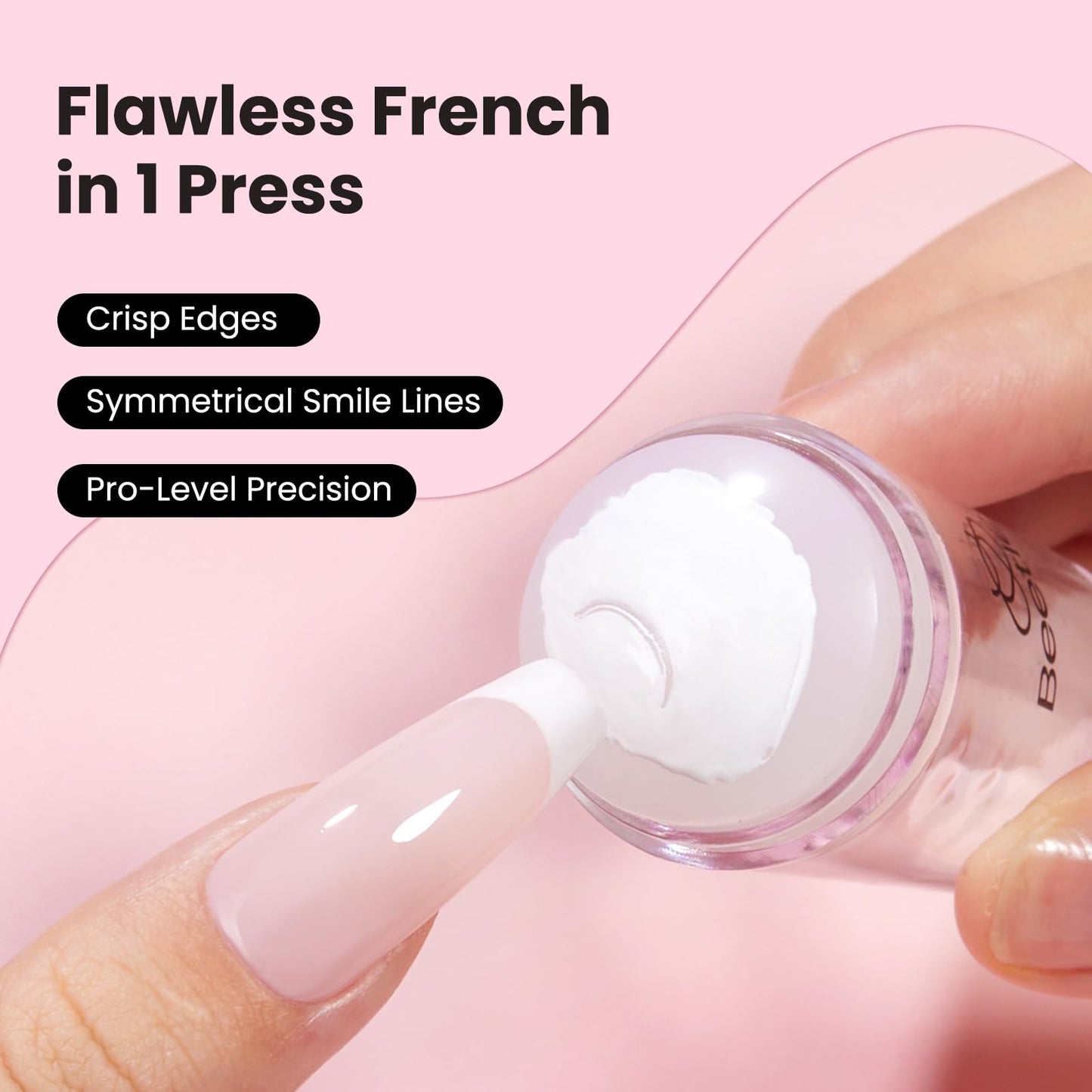 Beetles French Tip Tool Nail Stamp 6Pcs Silicone French Tips Stamp Kit with Replacement Stamper Heads and Scrapers Silicone Nail Art Printing Stuff Beauty and Personal Care beetles Gel Polish