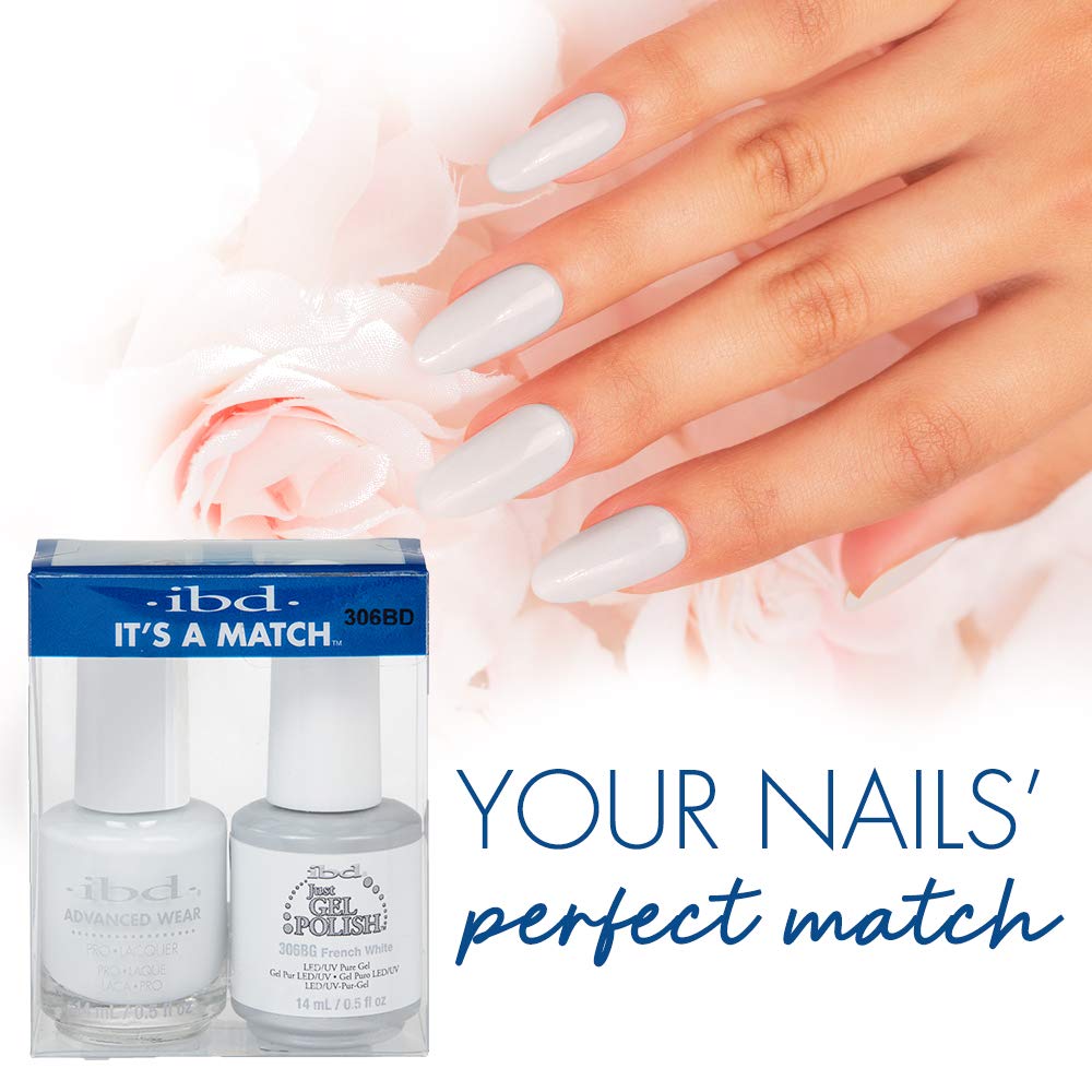 IBD It's A Match Duo French White 306BD, Nail Lacquer and Gel Polish, 1 Set Beauty & Personal Care IBD