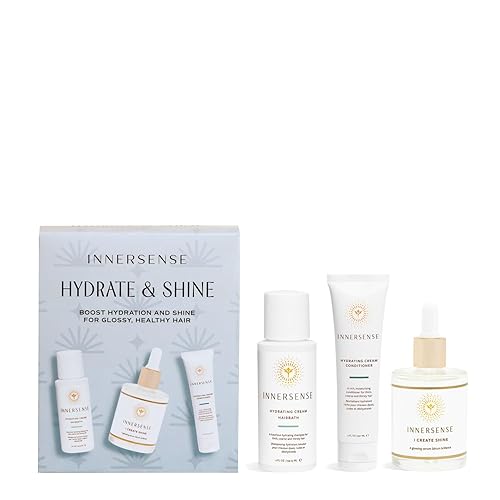 INNERSENSE Organic Beauty - Hydrate & Shine Set | I Create Shine, Hydrating Cream Hairbath, Hydrating Cream Conditioner | Non-Toxic, Cruelty-Free