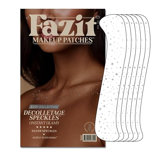 Fazit Makeup Patches - Silver Decollatage Speckles - Glow Up Make-Up Patches - Cute Glitter Makeup Accessories For Women - Cosmetic Glitter