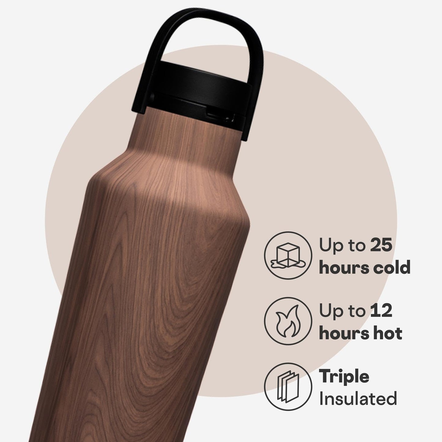 Corkcicle Sport Canteen - Keeps Drinks Cold 25 Hours - Stainless Steel Water Bottle - Triple-Insulated - Spill-Proof - Summer Drinkware Gift - Keeps