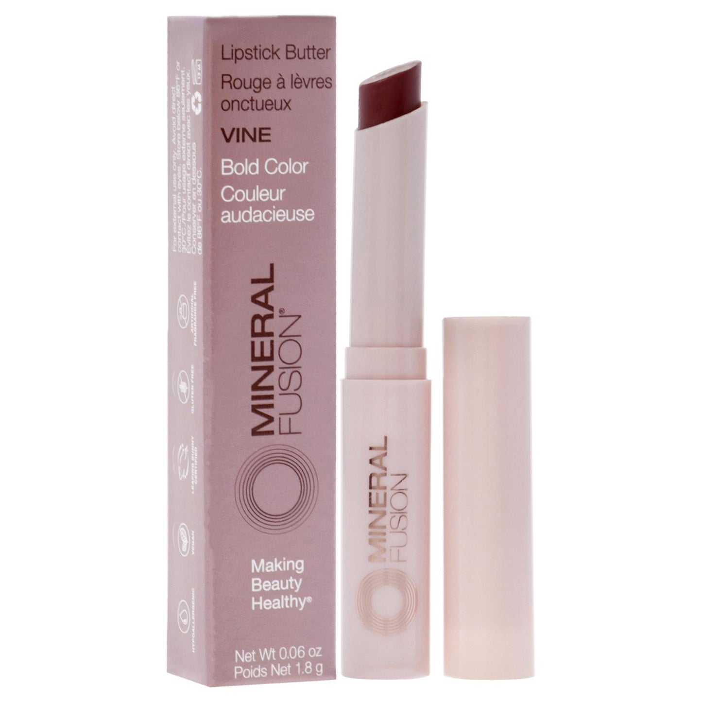 Mineral Fusion, Lipstick Butter Vine, 0.06 Ounce