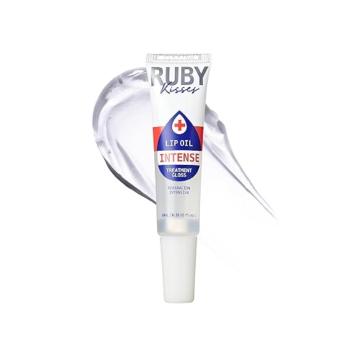 Ruby Kisses Hydrating Lip Oil Intense Treatment Gloss (1 Pack), Deep Hydrates & Heals with Natural Oils, Natural Shine Lip Care, Moisture, Repair